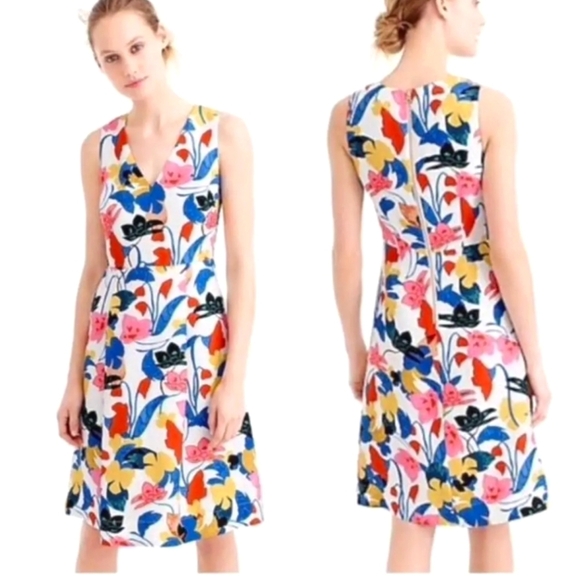J. Crew Multicolor Floral Dress - Picture 1 of 9